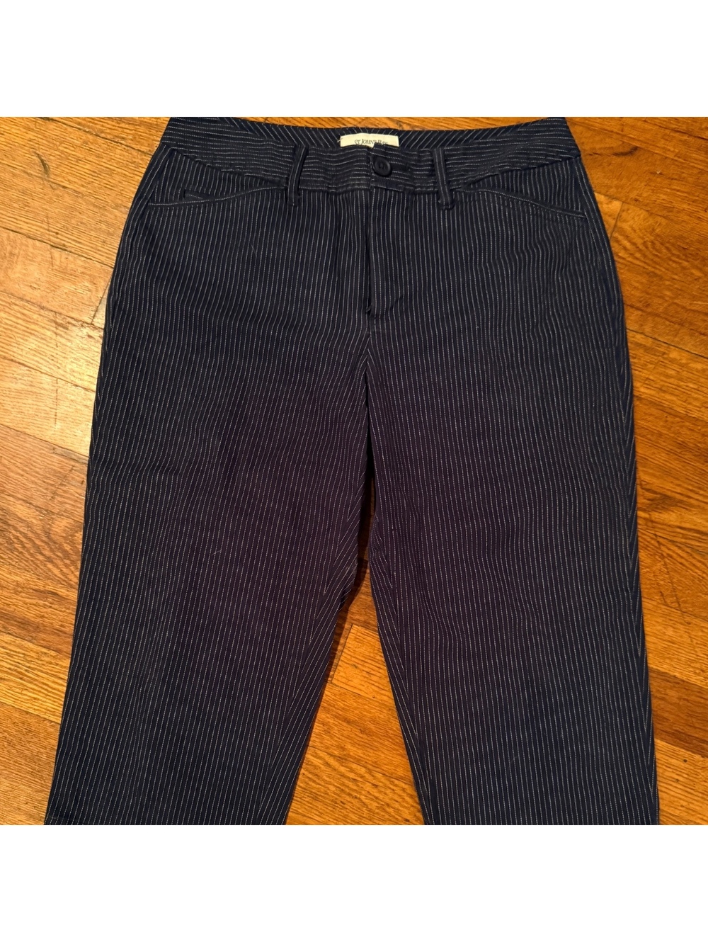 St. John's Bay Stretch Navy Pinstripe Pants Size 8